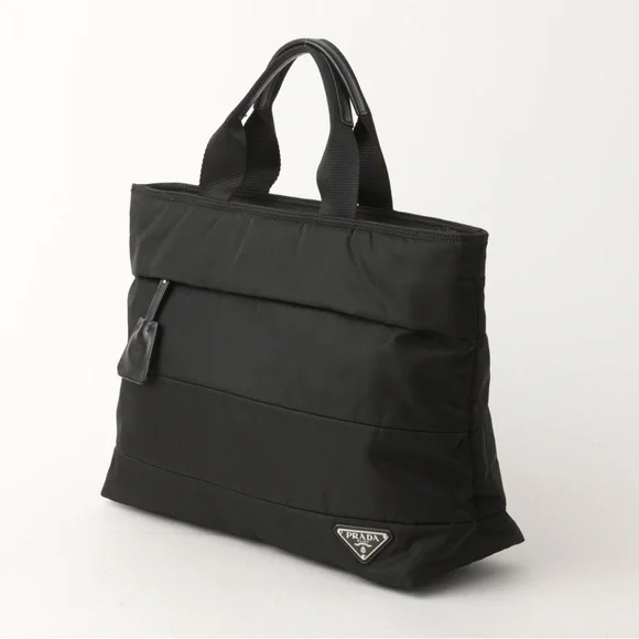 PRADA Tessuto Nylon w Calfskin Handles 2 Way Tote Bag - Picture 3 of 15